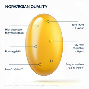 Omega-3 dětské žvýkací mini kapsle s vitamínem D