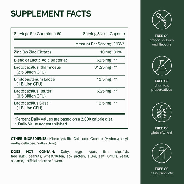 Lacto Probiotic Complex with Zinc
